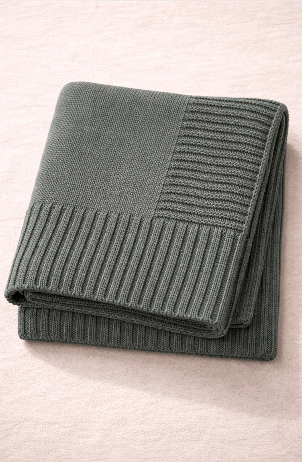 Knitted Cotton Blanket - Broadside Edge