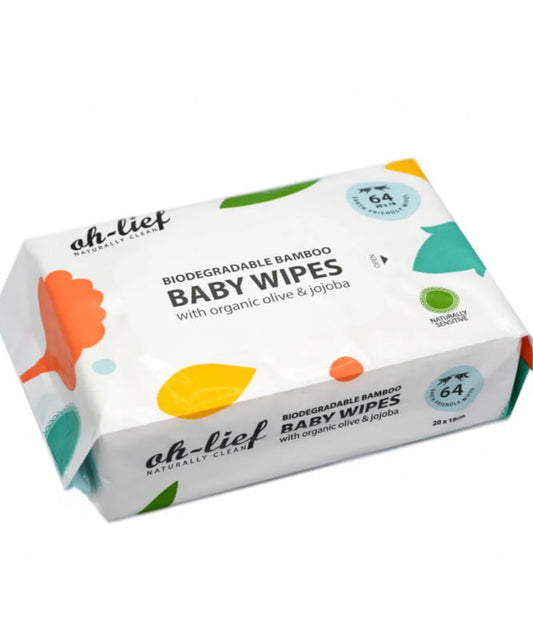 Oh-Lief Biodegradable Bamboo Baby Wipes 64’s