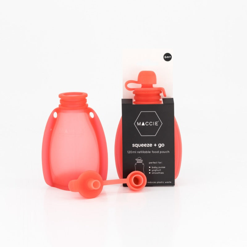 MACCIE Squeeze & Go Refillable Food Pouches (Anti-Flow Back Valve)