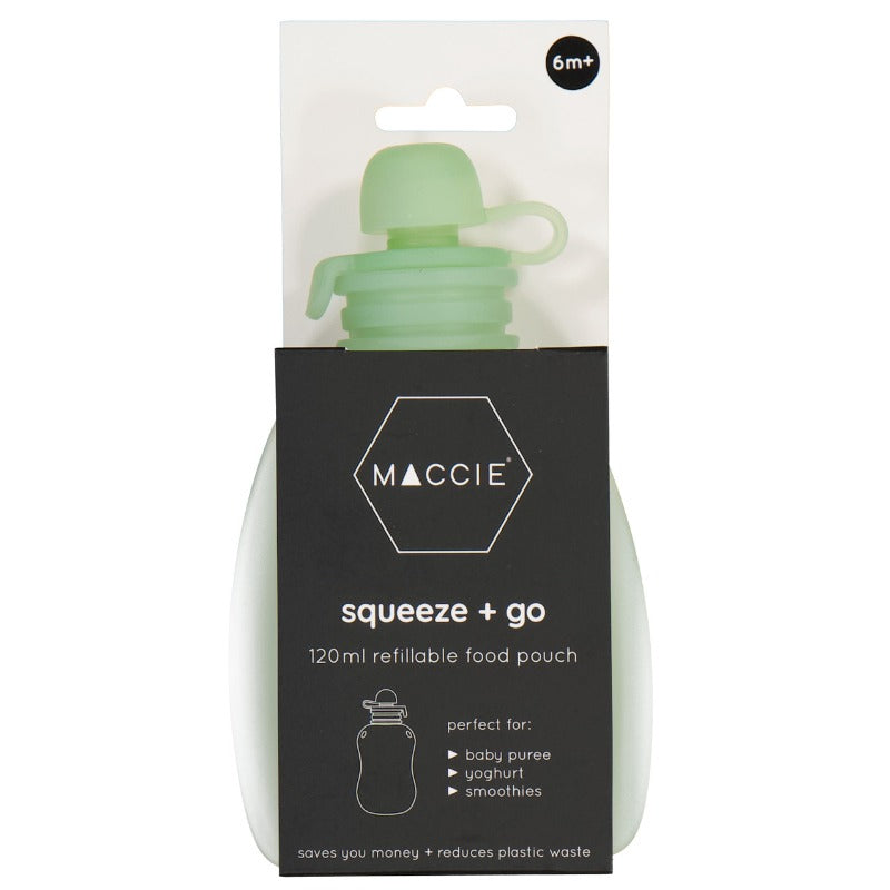MACCIE Squeeze & Go Refillable Food Pouches (Anti-Flow Back Valve)