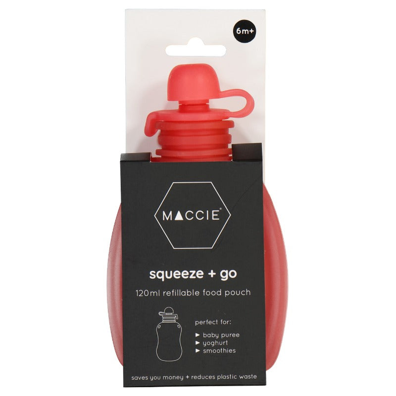 MACCIE Squeeze & Go Refillable Food Pouches (Anti-Flow Back Valve)