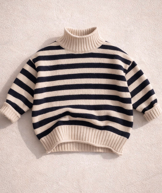 Striped Turtleneck Sweater