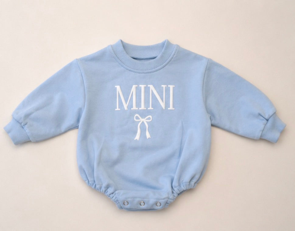 Sky Blue Long Sleeve Bubble Romper