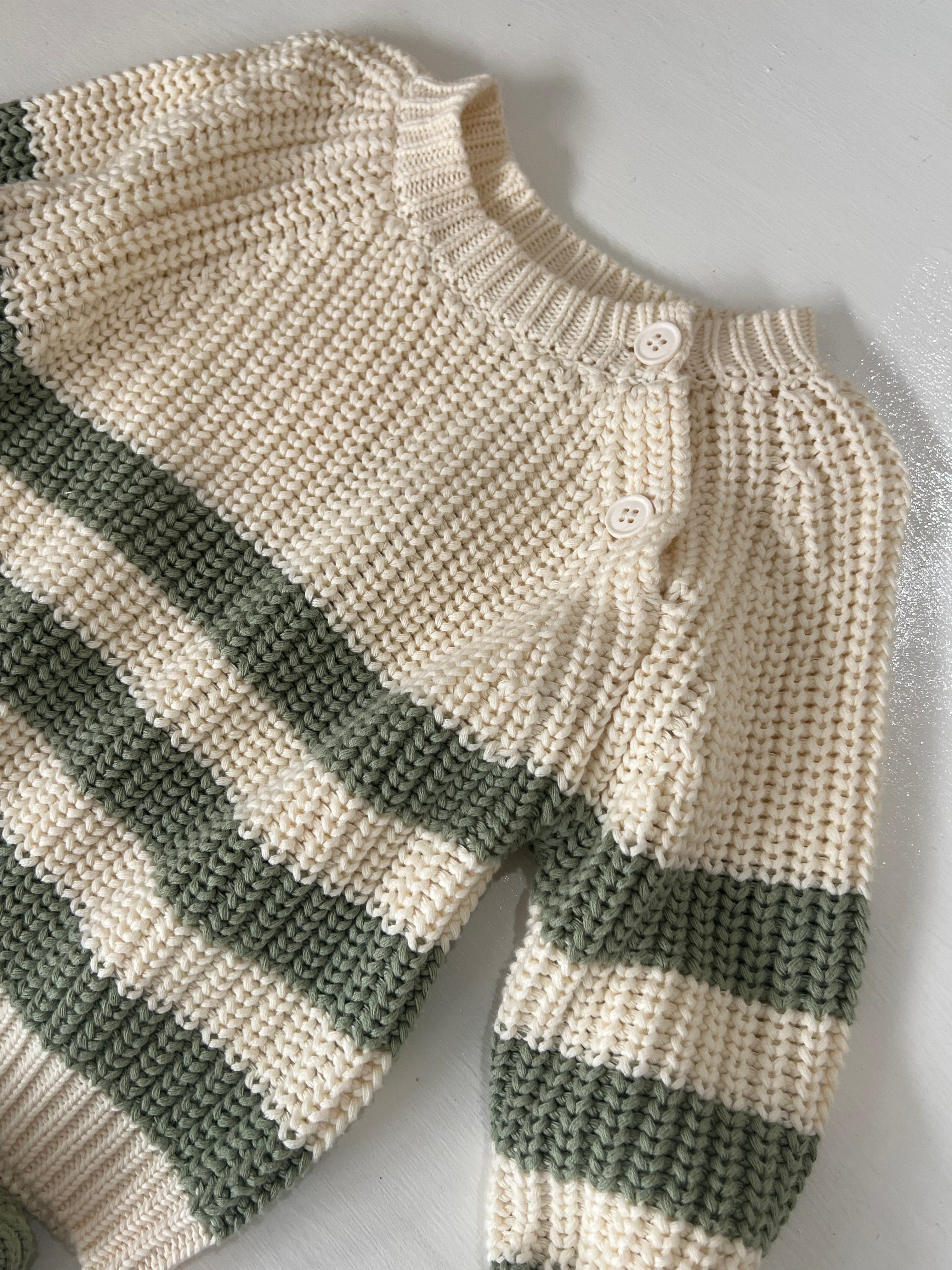 Sage Striped Knitted Set