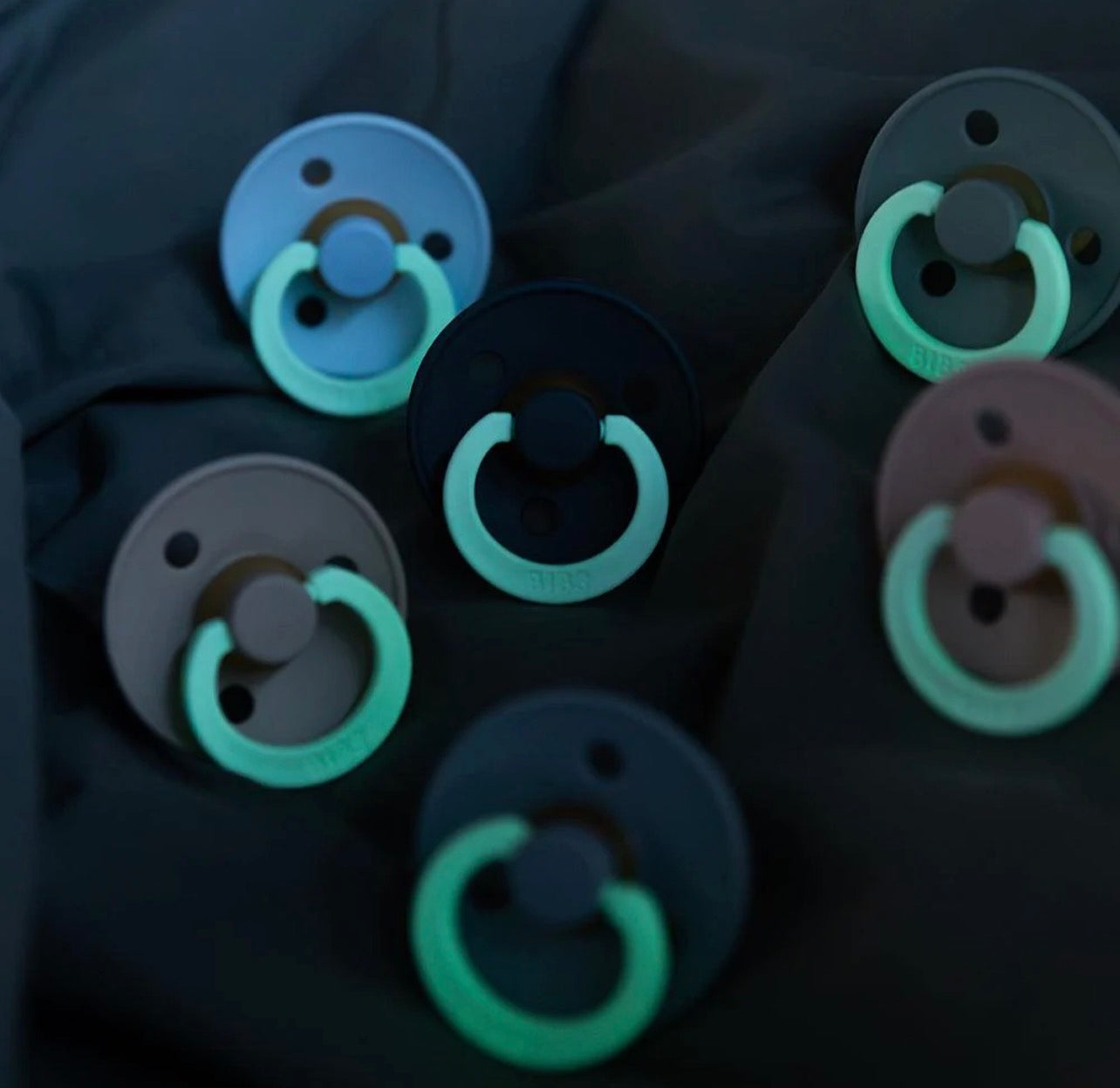 BIBS Pacifier Colour 2 Pack Latex Glow in the Dark