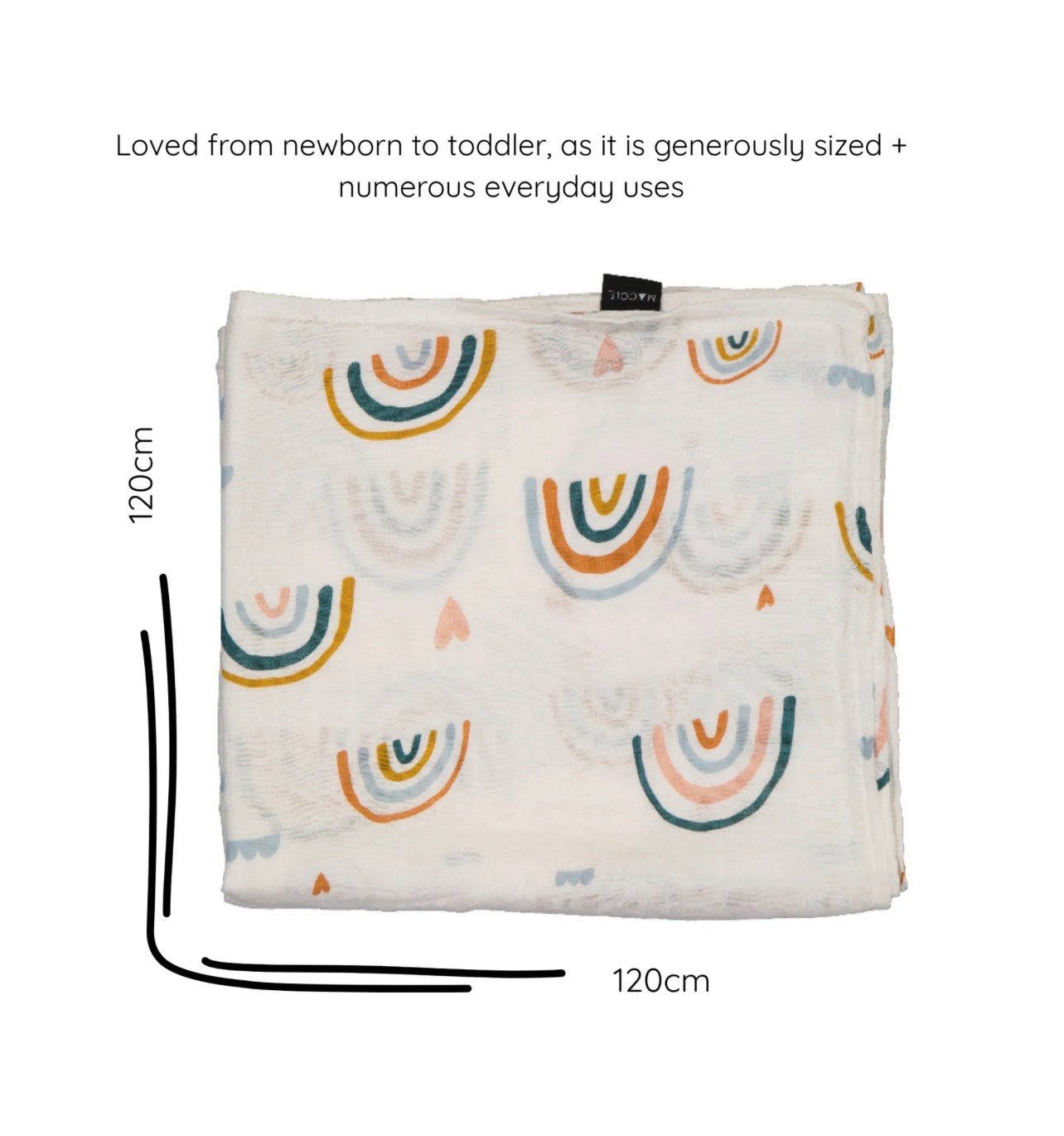 MACCIE Bamboo Cotton Muslin Swaddle Blanket