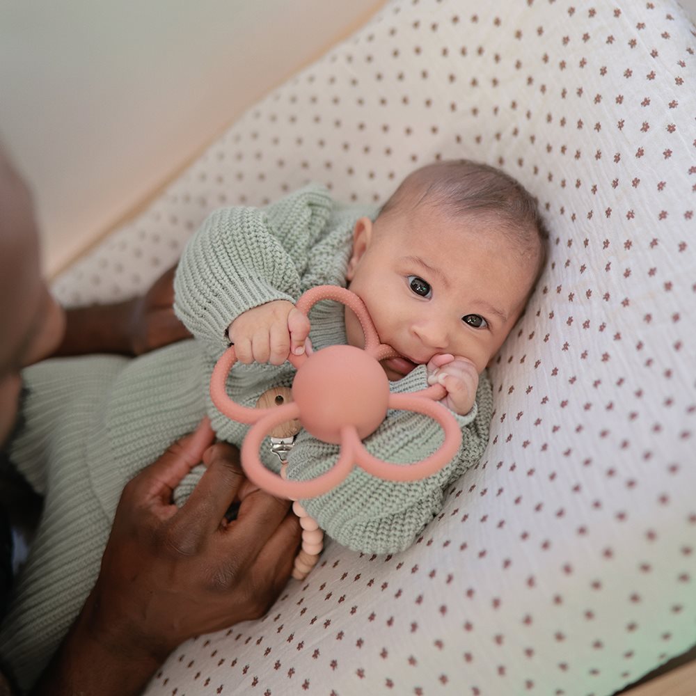 Mushie Sensory Rattle Teether