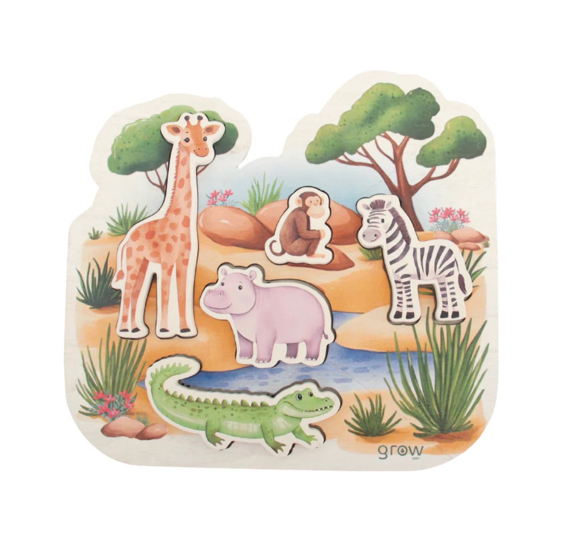 Grow Baby Wooden Puzzle - Watering Hole