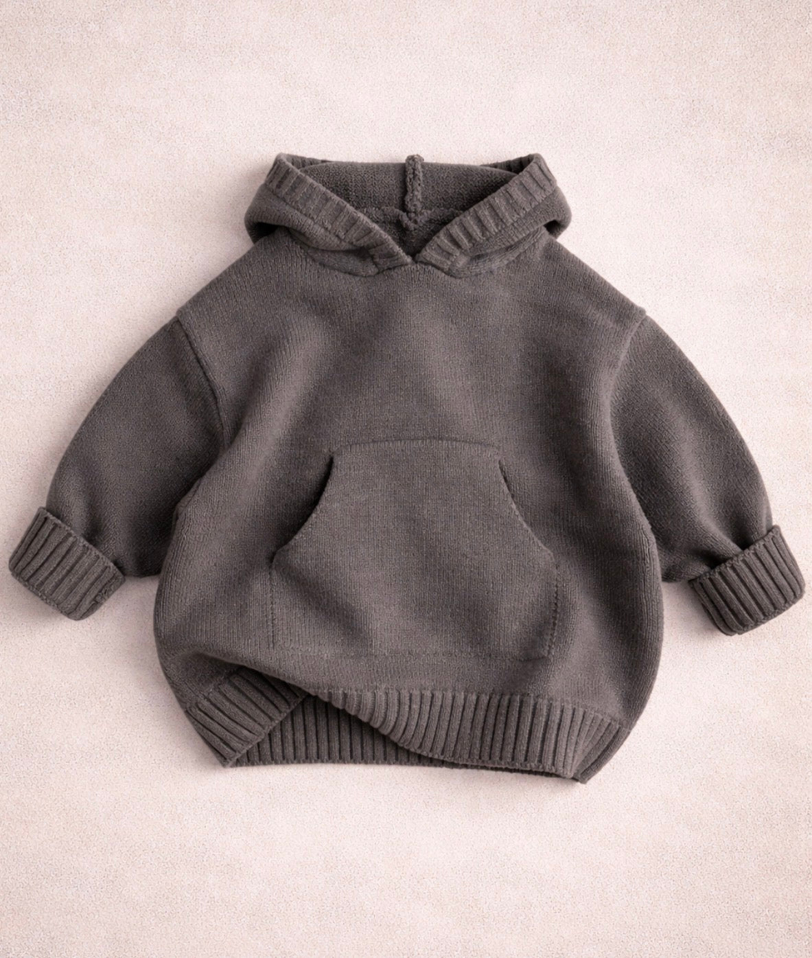 Charcoal Knit Hoodie