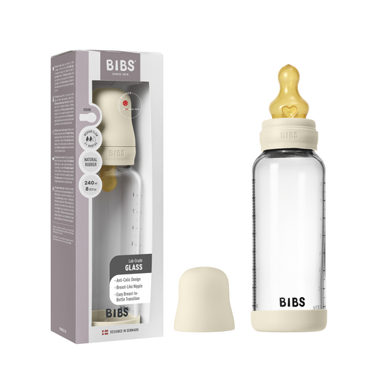 BIBS Glass Bottle (Latex) 240 ml Medium Flow