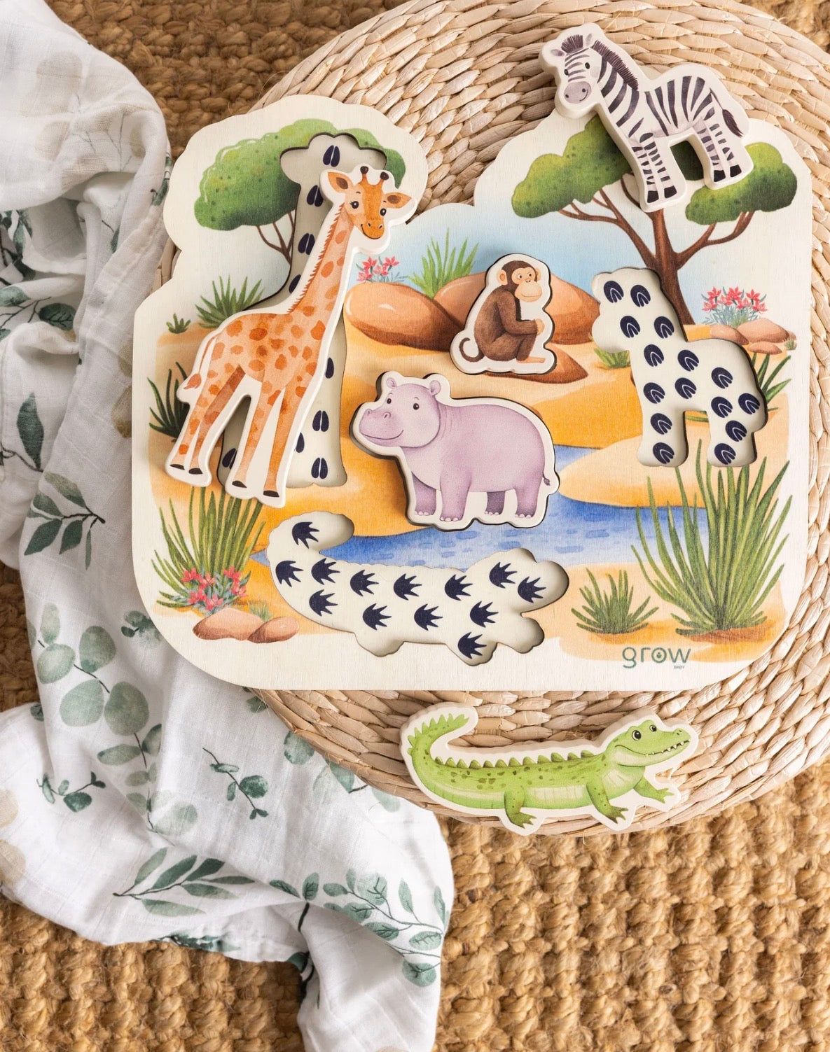 Grow Baby Wooden Puzzle - Watering Hole