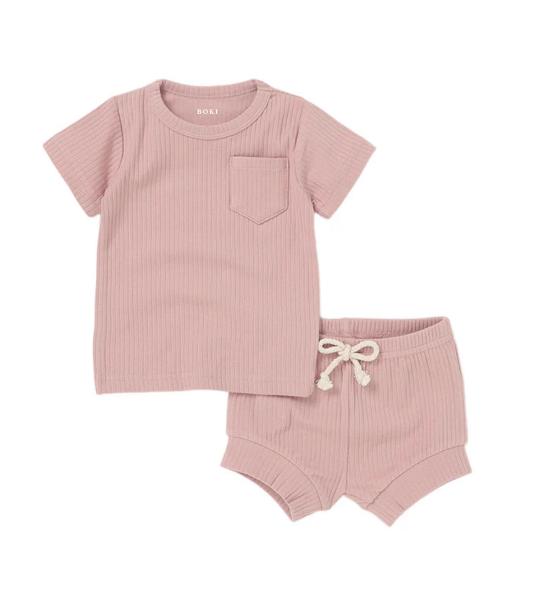 Boki 2 Piece Organic Rib Pyjamas Set