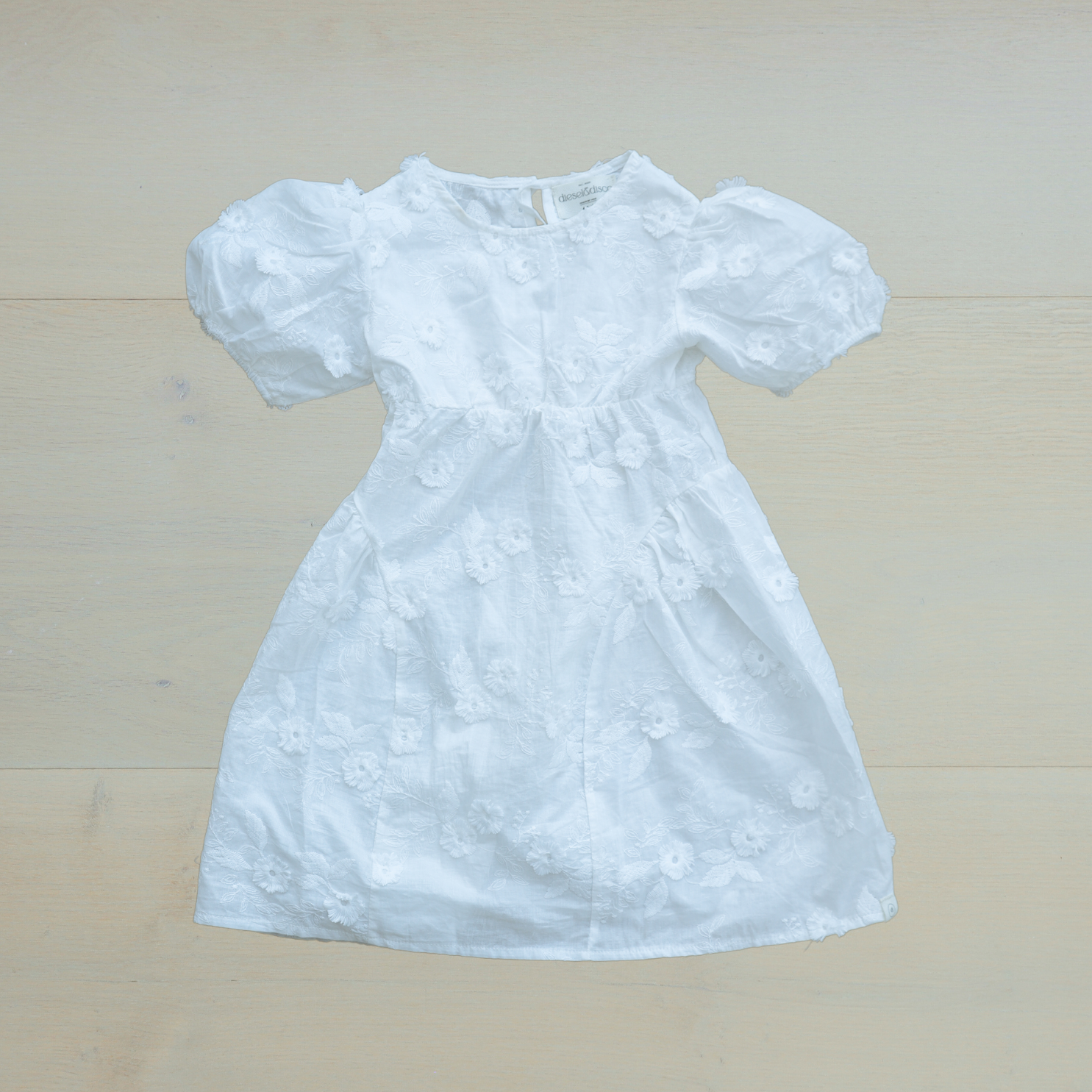 Floral Embroidered Puff Sleeve Dress