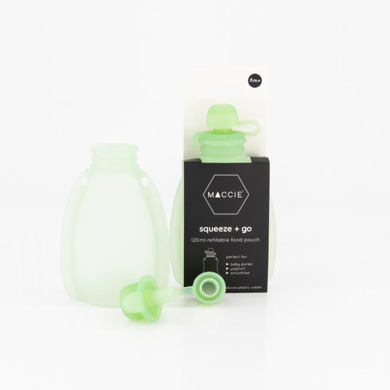 MACCIE Squeeze & Go Refillable Food Pouches (Anti-Flow Back Valve)