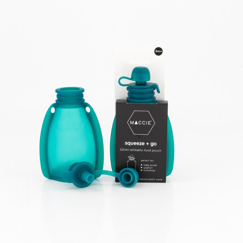 MACCIE Squeeze & Go Refillable Food Pouches (Anti-Flow Back Valve)