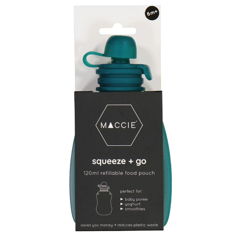 MACCIE Squeeze & Go Refillable Food Pouches (Anti-Flow Back Valve)