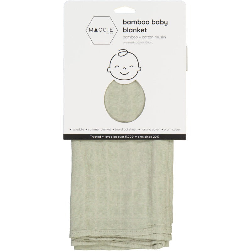 MACCIE Bamboo Cotton Muslin Swaddle Blanket