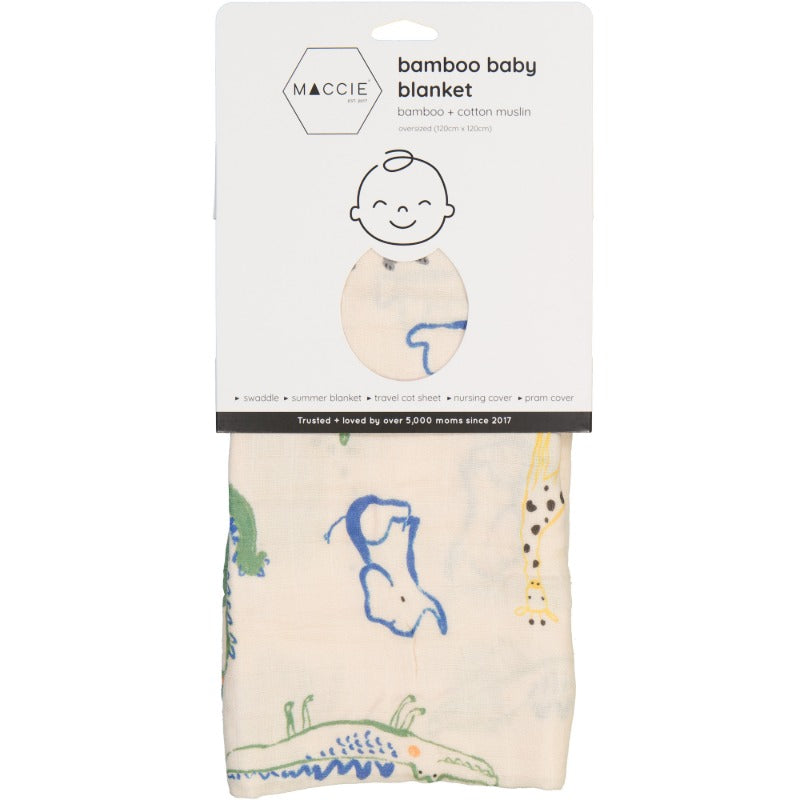 MACCIE Bamboo Cotton Muslin Swaddle Blanket