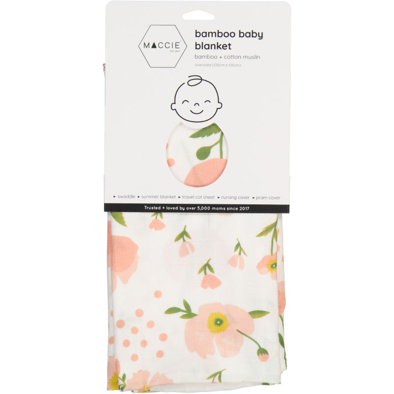 MACCIE Bamboo Cotton Muslin Swaddle Blanket