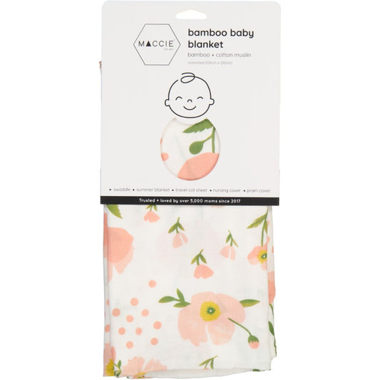 MACCIE Bamboo Cotton Muslin Swaddle Blanket