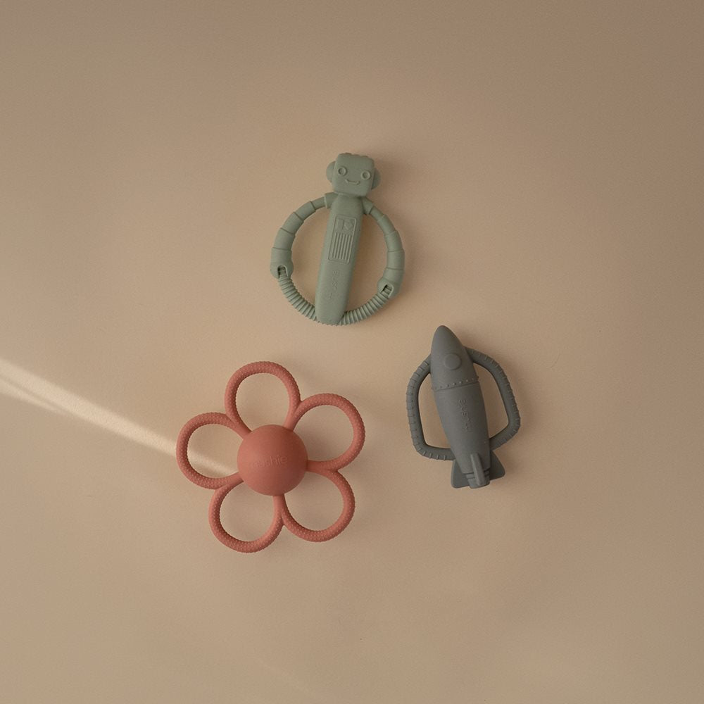 Mushie Sensory Rattle Teether